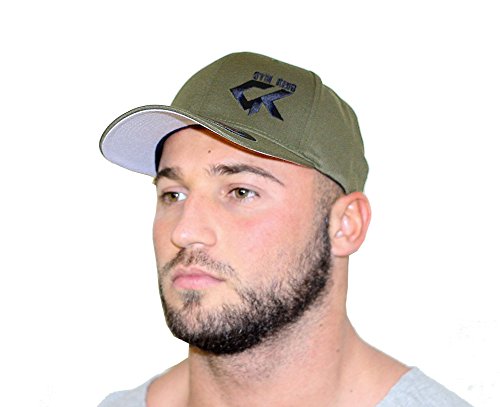 Gym King Baseball Cap Full Fitted Cap Herren Mütze u. Größen (Olive, XL/XXL) von Gym King