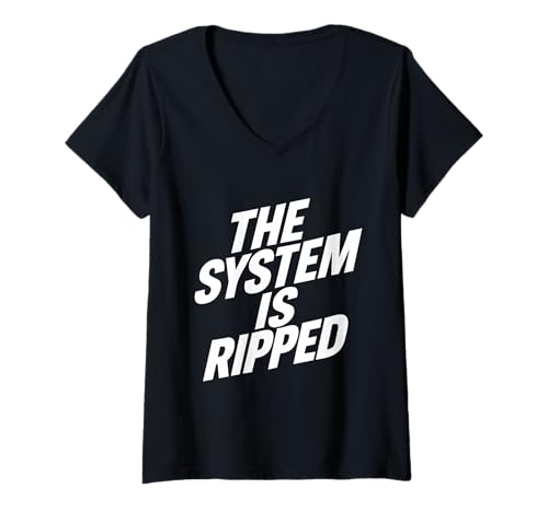 Damen System is Ripped Gym Lustiges Workout Fitness T-Shirt mit V-Ausschnitt Damen System is Ripped Gym Lustiges Workout Fitness T-Shirt mit V-Ausschnitt von Gym Merch