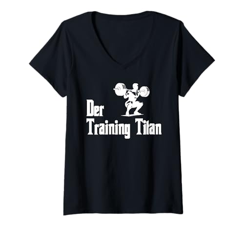 Damen Fitnessstudio Muskel Aufbau DER Training Titan Gym T-Shirt mit V-Ausschnitt von Gym Shirt Fitnessstudio Muskel Aufbautraining
