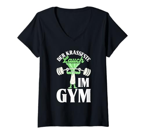 Damen Gewichtheber DER KRASSESTE LAUCH IM Gym Lustig Gym T-Shirt mit V-Ausschnitt von Gym Shirt Fitnessstudio Muskel Training Lauch