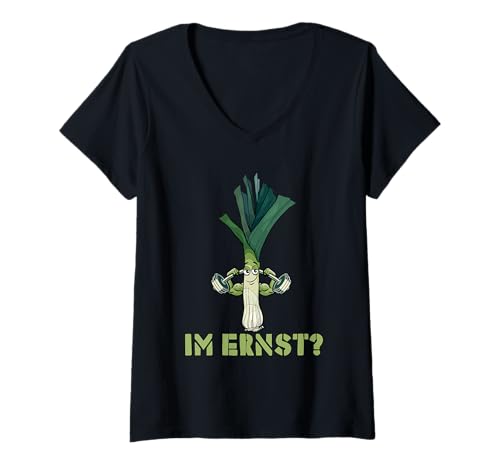 Damen Gewichtheber IM ERNST??? Gym Lustiges Kraftsport T-Shirt mit V-Ausschnitt von Gym Shirt Fitnessstudio Muskel Training Lauch
