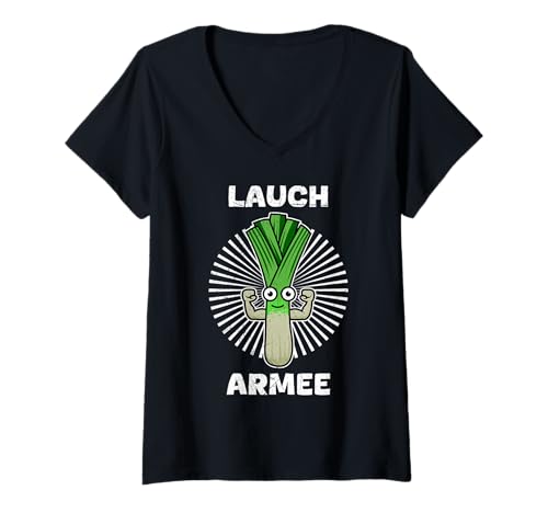 Damen Gewichtheber LAUCH Armee Gym Lustiges Muskeltraining T-Shirt mit V-Ausschnitt von Gym Shirt Fitnessstudio Muskel Training Lauch