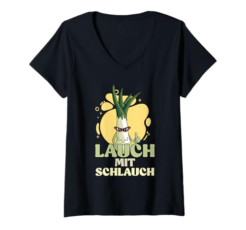 Damen Gewichtheber LAUCH MIT Schlauch Lustiges Kraftsport T-Shirt mit V-Ausschnitt von Gym Shirt Fitnessstudio Muskel Training Lauch