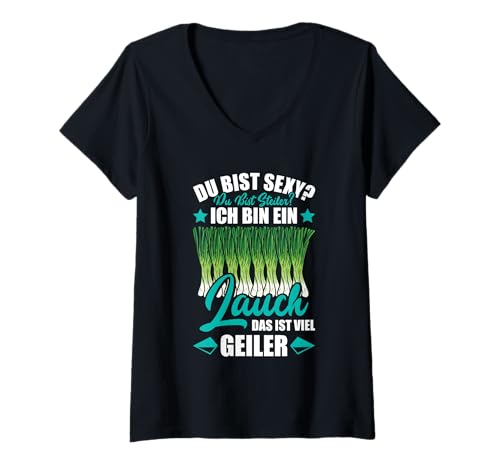 Damen Gym DU BIST STEILER Bin EIN LAUCH DAS IST Geiler Kraftsport T-Shirt mit V-Ausschnitt von Gym Shirt Fitnessstudio Muskel Training Lauch