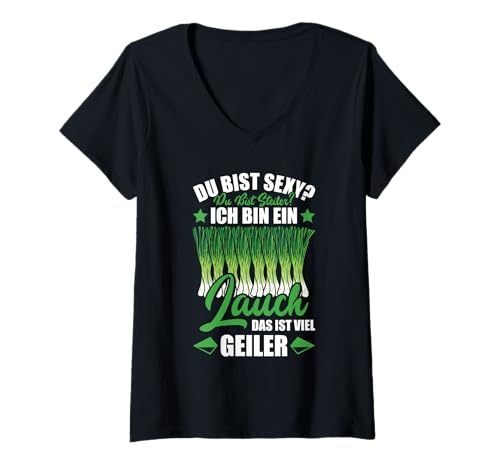 Damen Gym DU BIST STEILER Bin EIN LAUCH DAS IST Geiler Kraftsport T-Shirt mit V-Ausschnitt von Gym Shirt Fitnessstudio Muskel Training Lauch