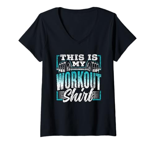 Damen Das Ist Mein Trainingsshirt Fitness Gym Sport Workout T-Shirt mit V-Ausschnitt Damen Das Ist Mein Trainingsshirt Fitness Gym Sport Workout T-Shirt mit V-Ausschnitt von Gym This Is My Workout Shirt Gewichtheben Squat