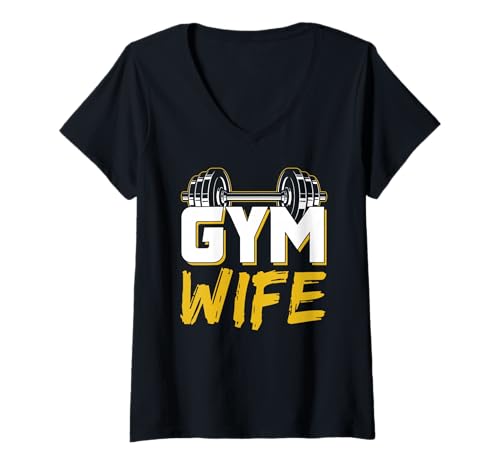 Damen Fitnessstudio Frau Fitness Training Workout Gewichtheben T-Shirt mit V-Ausschnitt Damen Fitnessstudio Frau Fitness Training Workout Gewichtheben T-Shirt mit V-Ausschnitt von Gym Wife Weightlift Train Bodybuilding Workouts