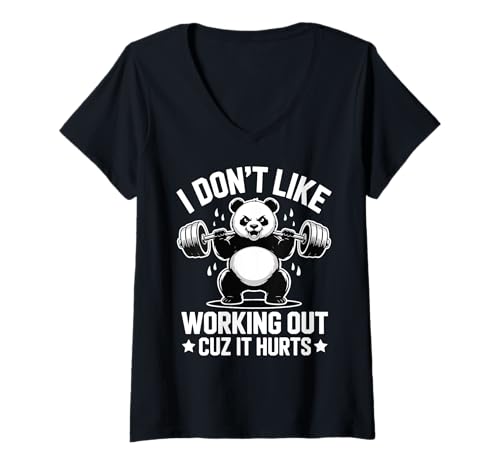 Damen Ich trainiere Nicht gerne, Weil es WEH TUT, Sport zu Treiben. Lustiges Meme T-Shirt mit V-Ausschnitt Damen Ich trainiere Nicht gerne, Weil es WEH TUT, Sport zu Treiben. Lustiges Meme T-Shirt mit V-Ausschnitt von Gym Work Out Fitness Training Funny Motivational