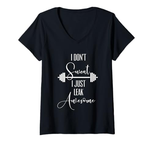 Damen Ich schwitze Nicht, ich lecke nur eine tolle Langhantel T-Shirt mit V-Ausschnitt von Gym Workout Weight Lifting
