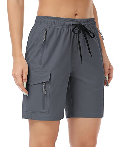 GymBrave Damen Wandershorts schnelltrocknend leichte Cargo Shorts für Outdoor Golf Reisen Reißverschlusstaschen Grau L GymBrave Damen Wandershorts schnelltrocknend leichte Cargo Shorts für Outdoor Golf Reisen Reißverschlusstaschen Grau L von GymBrave