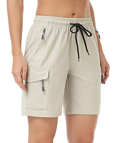 GymBrave Damen Wandershorts schnelltrocknend leichte Cargo Shorts für Outdoor Golf Reisen Reißverschlusstaschen Hellkhaki XXL GymBrave Damen Wandershorts schnelltrocknend leichte Cargo Shorts für Outdoor Golf Reisen Reißverschlusstaschen Hellkhaki XXL von GymBrave
