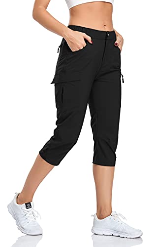 GymBrave Wanderhose Damen 3/4 Trekkinghose Stretch Leiche schnell trocknend Cargo Caprihose Sommer Outdoor UPF 50 mit Reißverschlusstaschen Schwarz M GymBrave Wanderhose Damen 3/4 Trekkinghose Stretch Leiche schnell trocknend Cargo Caprihose Sommer Outdoor UPF 50 mit Reißverschlusstaschen Schwarz M von GymBrave