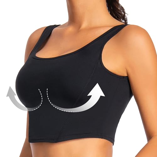 GymCope Sport BH Damen ohne Bügel, Sport Oberteile Damen Push Up BH Gepolstert, Modische Top mit Integriertem BH für Gym, Sport, Yoga, Causal von GymCope