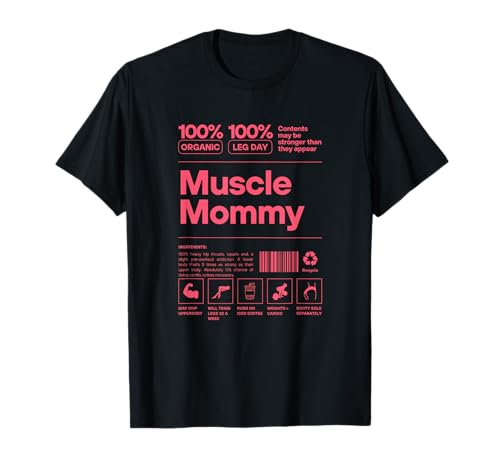 GymFit Muscle Mommy – Damen T-Shirt Schwarz S Klassisch Crew-Ausschnitt Kurzarm Powerlifting Design Fitness-T-Shirt GymFit Muscle Mommy – Damen T-Shirt Schwarz S Klassisch Crew-Ausschnitt Kurzarm Powerlifting Design Fitness-T-Shirt von GymFit
