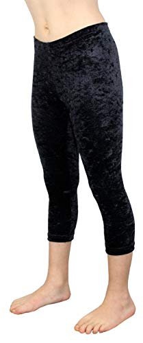 GymStern Caprihose passend zum Turnanzug Crash Samt bi-elastisch Kinder 3/4 Leggings Mädchen Capri Hose Hüfthose Normale Bundhöhe 116-176 Farbe Schwarz, Größe 116 von GymStern