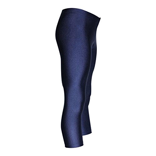 GymStern Caprihose Mädchen Sporthose Glanz Lycra bi-elastisch Kinder 3/4 Leggings Kurze Fitnesshose Capri Hose Balletthose Yogahose Hüfthose Normale Bundhöhe Farbe Dunkelblau, Größe 164 von GymStern