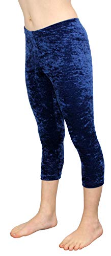 GymStern Caprihose passend zum Turnanzug Crash Samt bi-elastisch Kinder 3/4 Leggings Mädchen Capri Hose Hüfthose Normale Bundhöhe 116-176 Farbe Dunkelblau, Größe 164 von GymStern