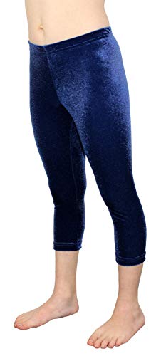 GymStern Caprihose passend zum Turnanzug Nicki Samt bi-elastisch Kinder 3/4 Leggings Mädchen Capri Hose Hüfthose Normale Bundhöhe 116-176 Farbe Dunkelblau, Größe 140 von GymStern