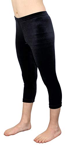 GymStern Caprihose passend zum Turnanzug Nicki Samt bi-elastisch Kinder 3/4 Leggings Mädchen Capri Hose Hüfthose Normale Bundhöhe 116-176 Farbe Schwarz, Größe 152 von GymStern