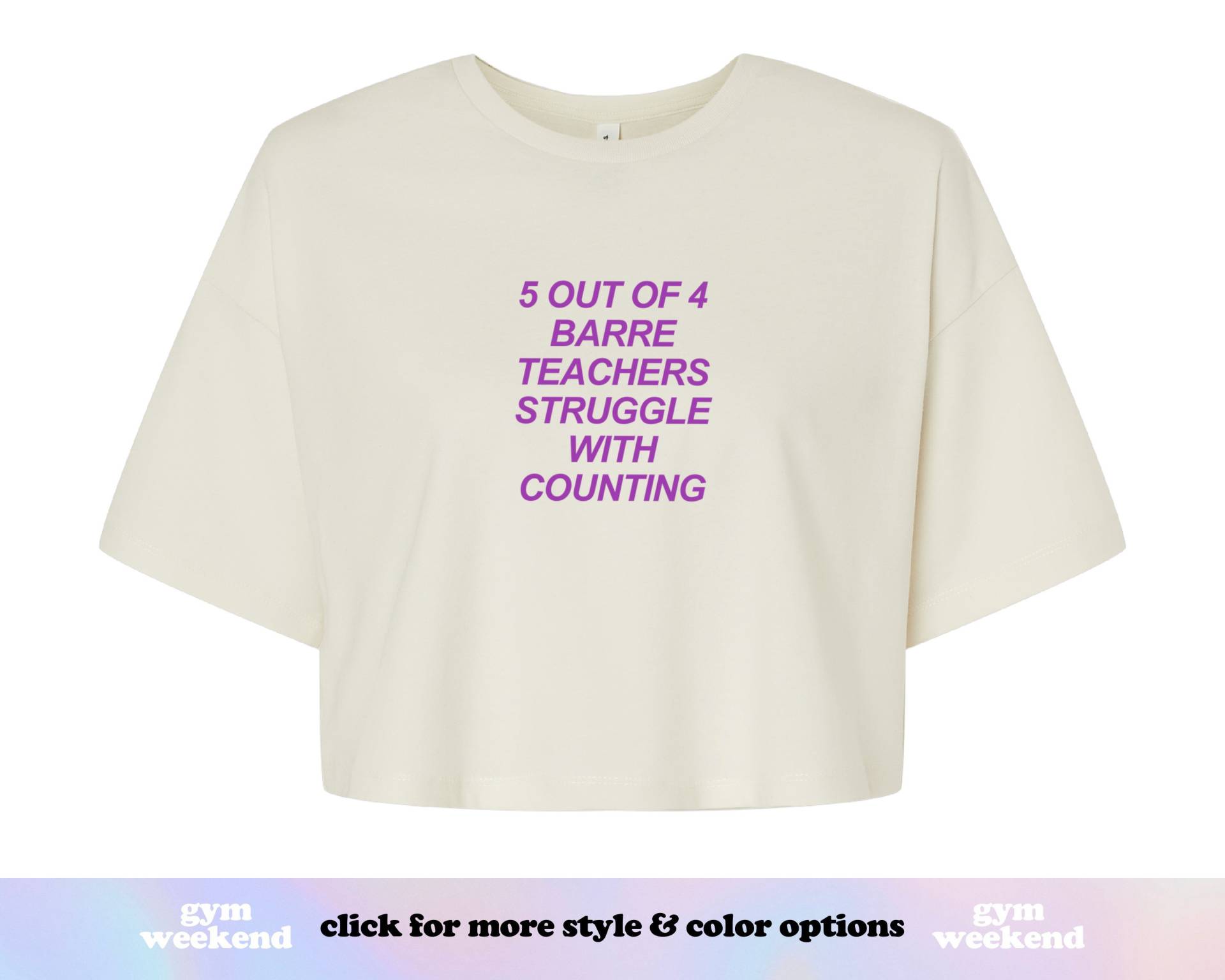 5 Von 4 Barre Lehrern Ringen Mit Zählen | Barre-Shirt Crop T-Shirt Ausbilder Geschenk Training-Crop-Top von GymWeekendApparel