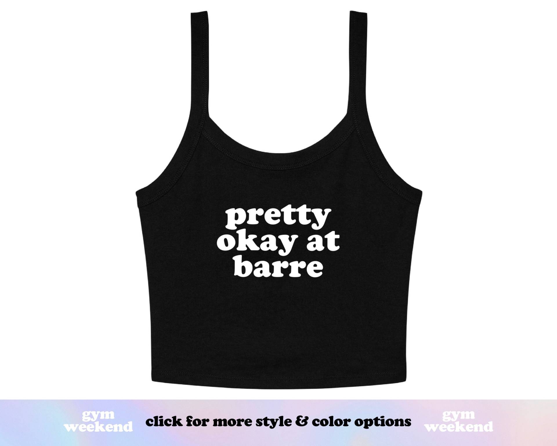 Barre Bauchfreies Top | Tank Damen Workout-Crop-Top Lustiges Shirt Ganz Okay Bei von GymWeekendApparel