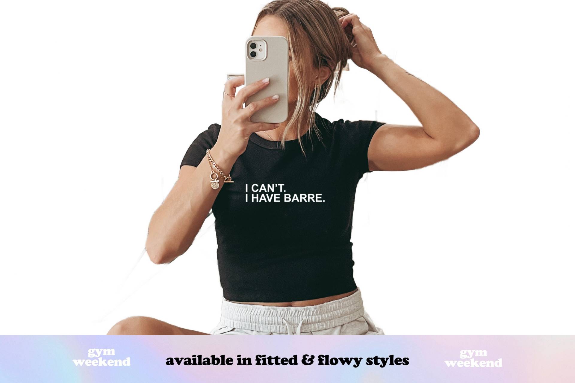 Barre-Shirt | Barre Bauchfreies Top T-Shirt Workout-Crop-Top Geschenk Gym-Shirt Ich Kann Nicht Haben von GymWeekendApparel