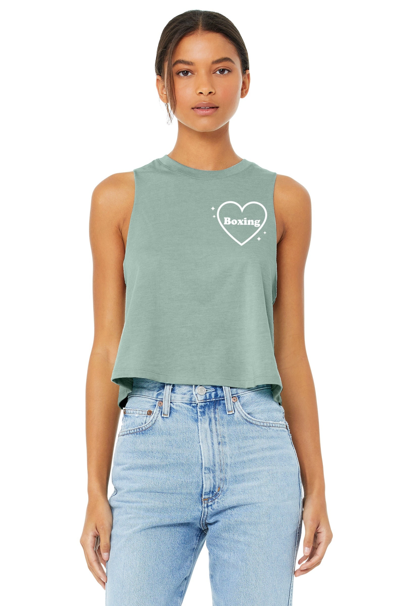 Boxen Crop Top | Boxen-Liebhaber-Behälter Boxlehrer Damen Box-Shirt Beschnittenes Tank Liebe von GymWeekendApparel