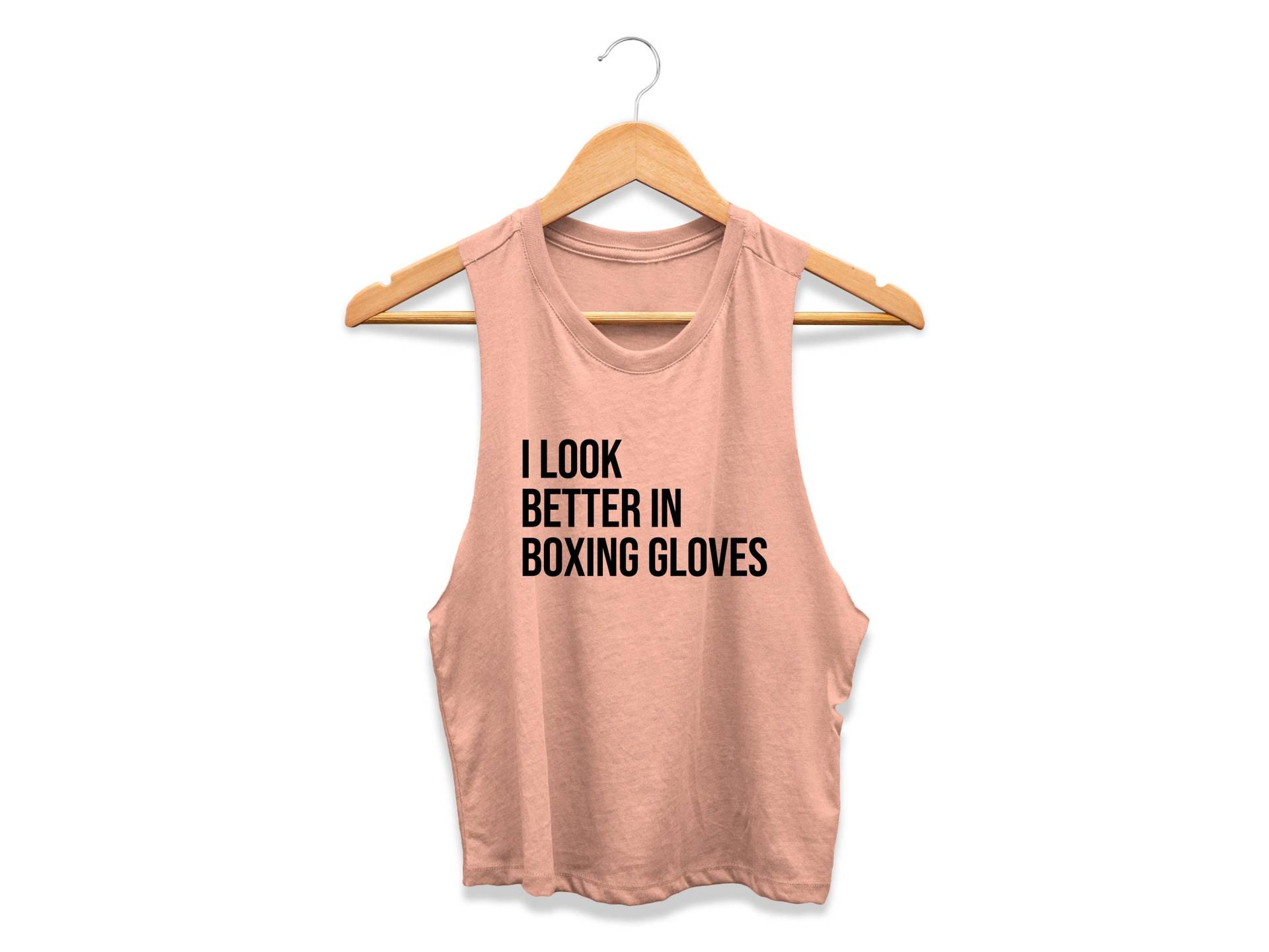 Boxshirt Damen | Boxen Crop Top Gym Shirt Kickbox-Shirt Muay-Thai-Shirt Ich Sehe in Boxhandschuhen Besser Aus von GymWeekendApparel