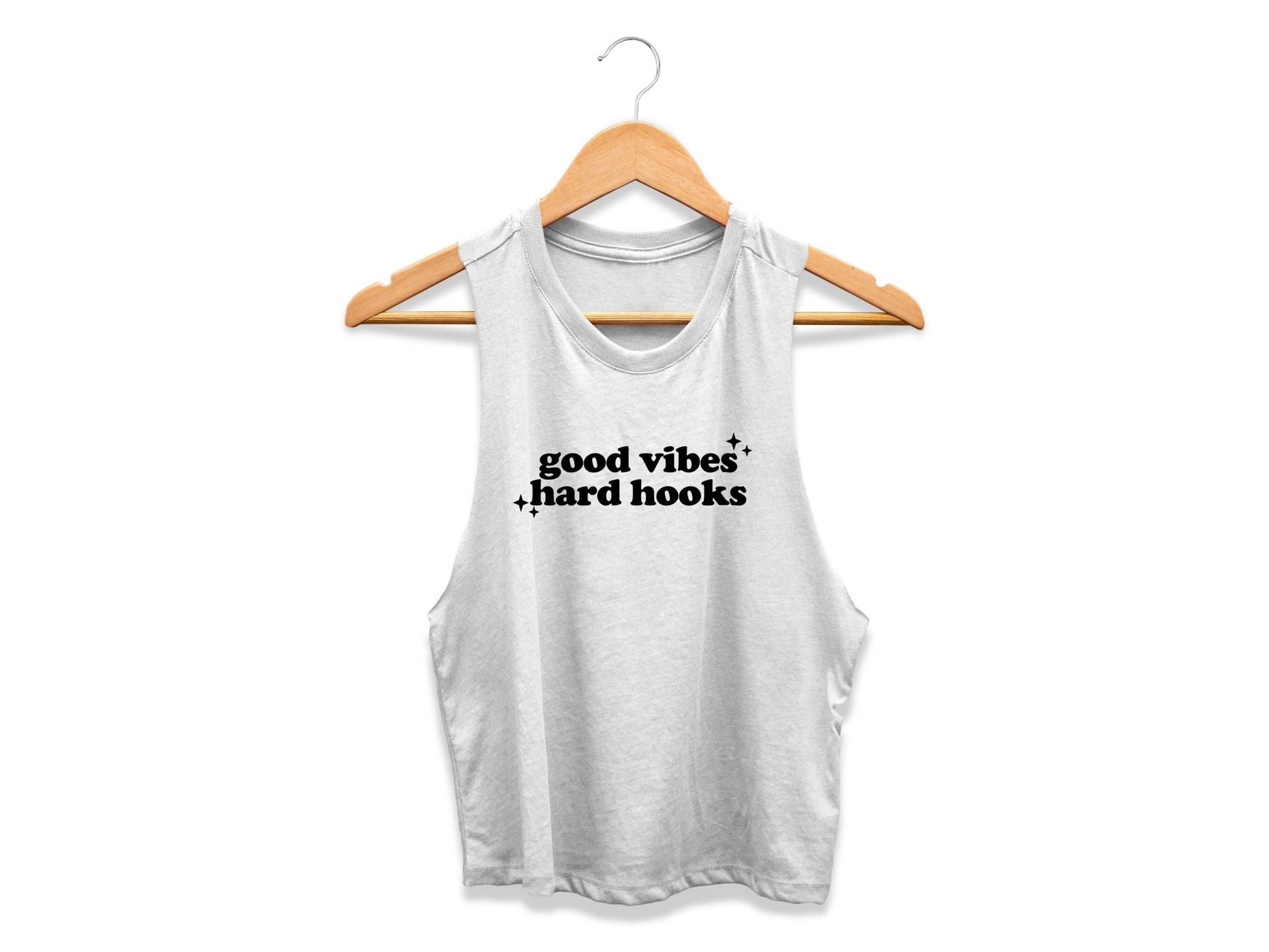 Boxen Shirt | Crop Top Damen Box-Shirt Kickboxen Muay Thai T-Shirt Good Vibes Hard Ohrhaken von GymWeekendApparel