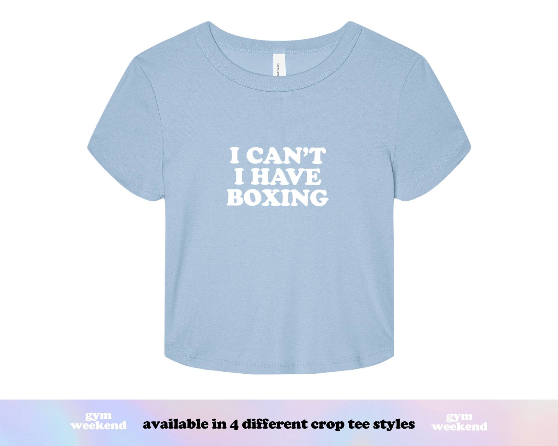 Boxshirt | Boxen Crop Top Boxgeschenk Workout-Crop-Top Box-Outfit Gym-Shirt Ich Kann Nicht Boxen von GymWeekendApparel