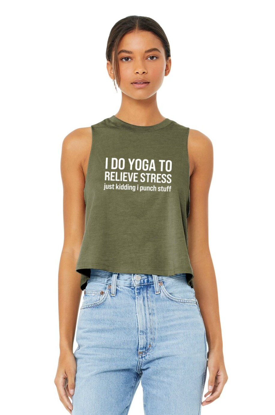 Boxen Shirt | Crop Top Tank Geschenk Box-Trainer Ich Mache Yoga, Um Stress Abzubauen Nur Ein Scherz, Ich Schlage Sachen von GymWeekendApparel