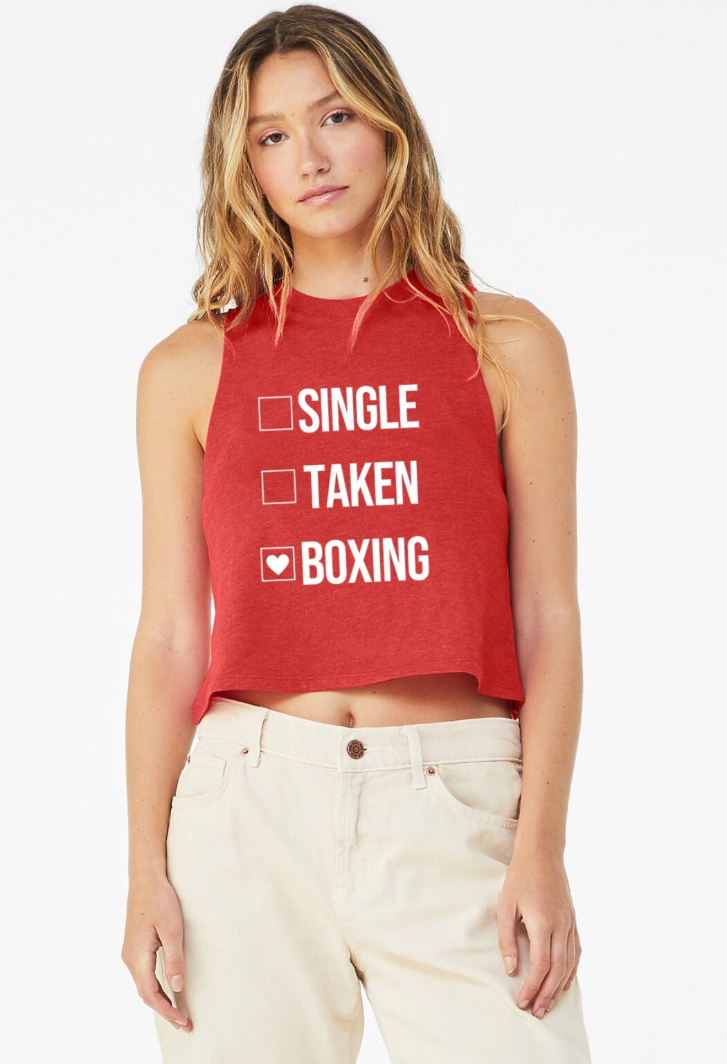 Boxen Shirt | Tank Crop Top Gym-Shirt T-Shirt Valentinstag Single Taken von GymWeekendApparel