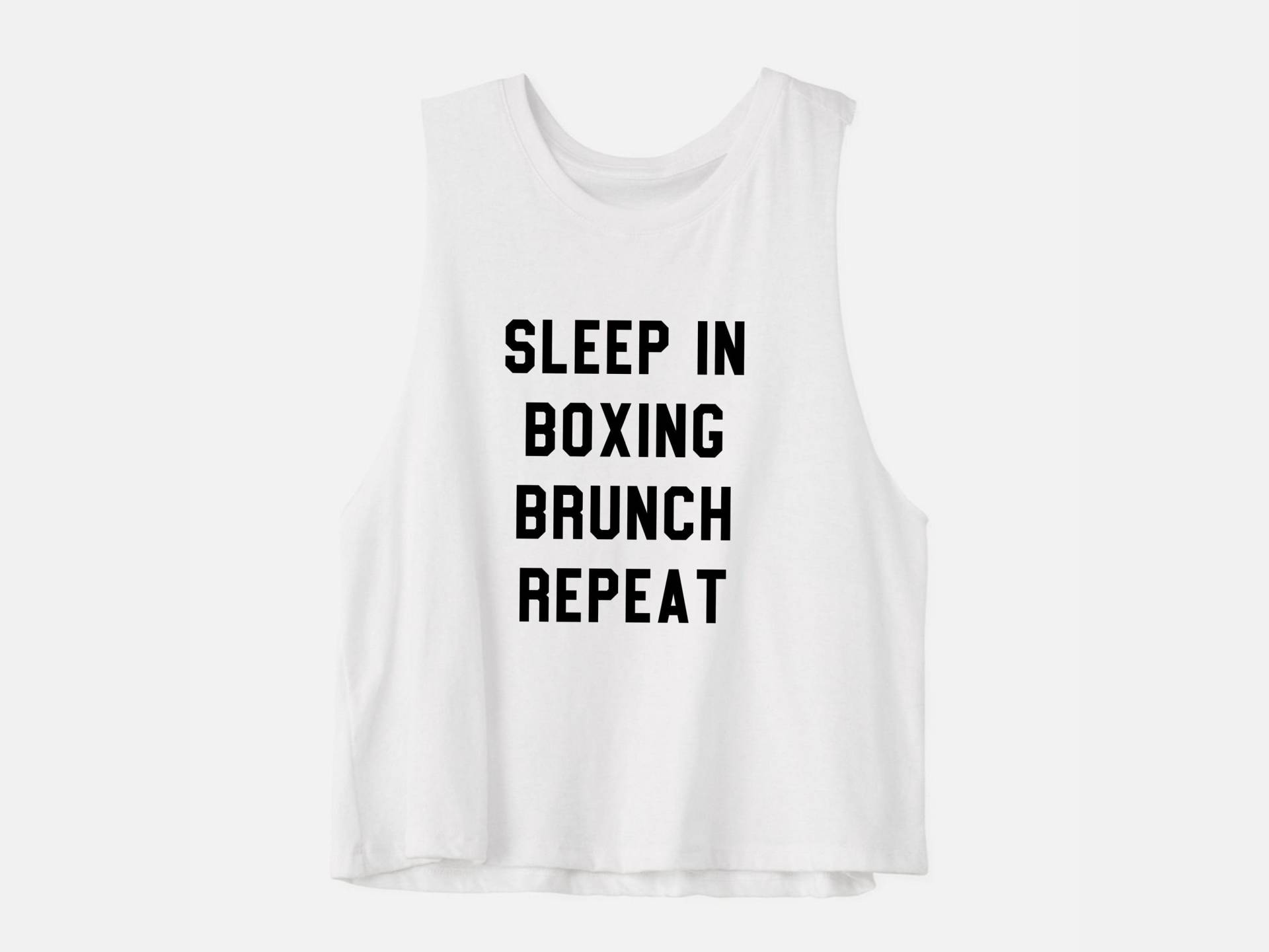 Boxen Shirt | Tank Crop Top Gym-Shirt Workout-Crop-Top Tanktop Schlafen Im Brunch-Wiederholung von GymWeekendApparel