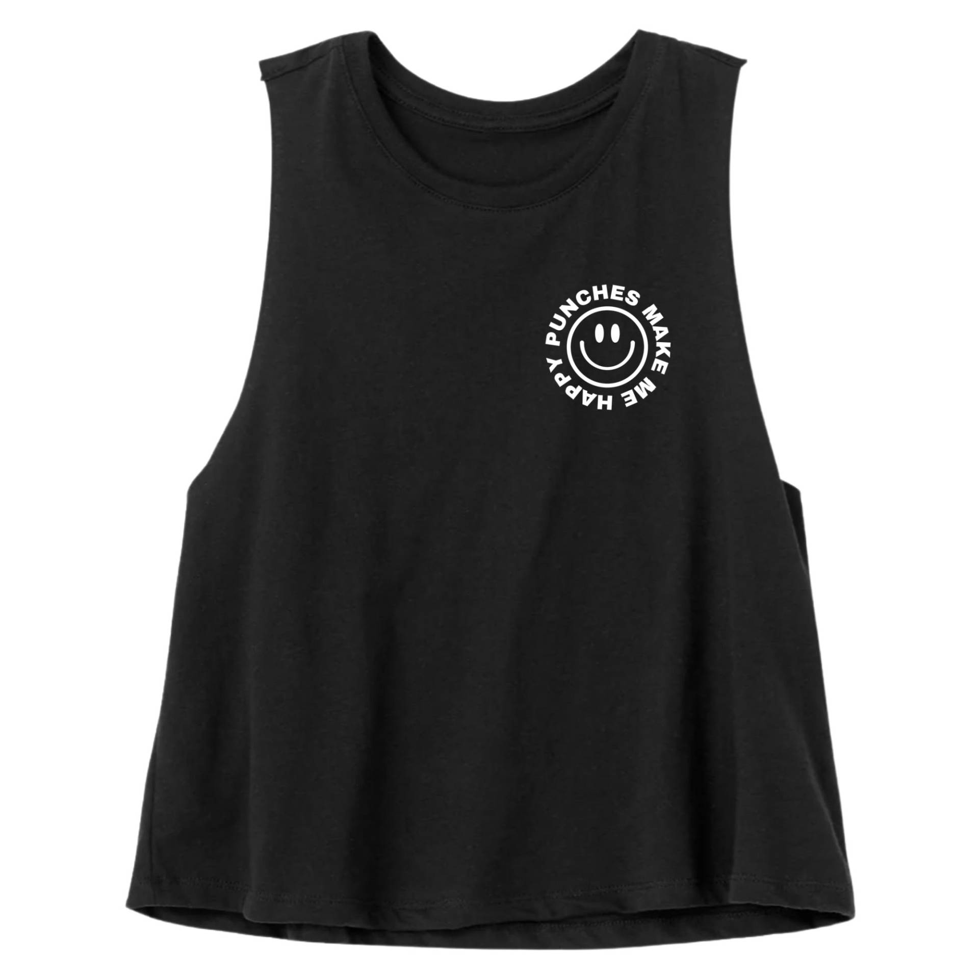 Boxen Shirt | Tank Crop Top Kickboxen T-Shirt Schläge Machen Mich Glücklich von GymWeekendApparel