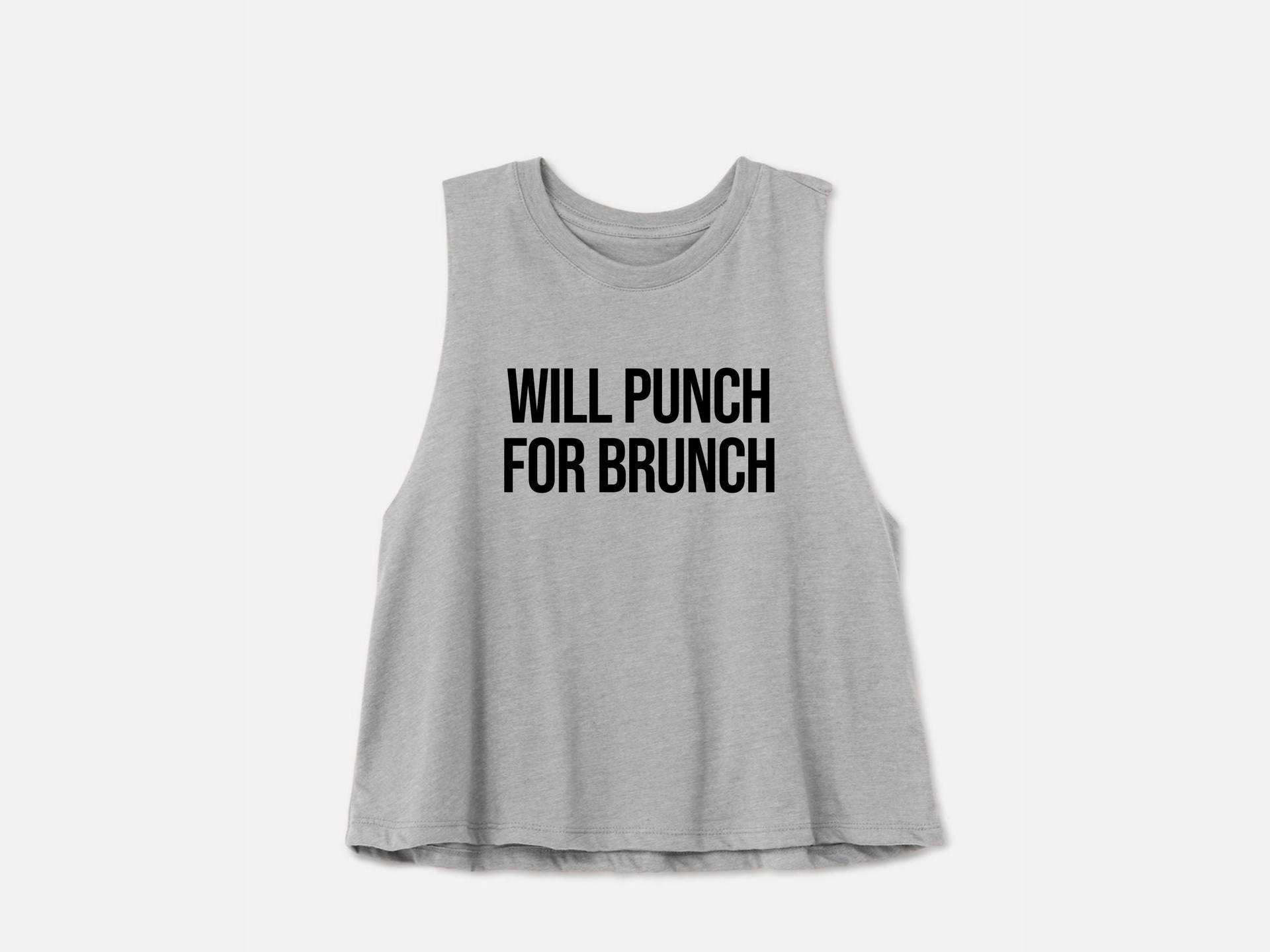 Boxen Tank Top | Crop Brunch-Shirt Kickboxen Shirt Frauen Wird Zum Brunch Gepunzt von GymWeekendApparel