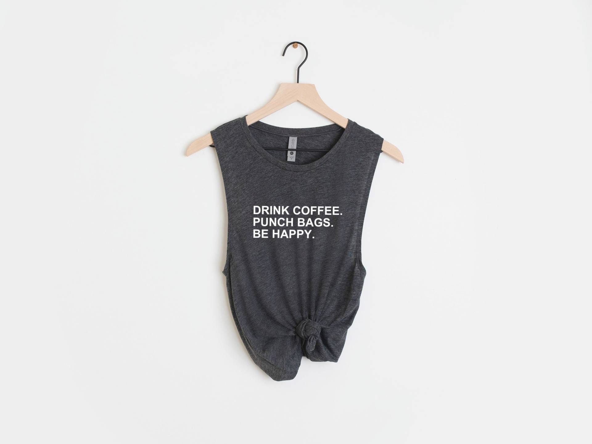 Boxen Tank Top | Damen Box-Shirt Tanktop Kaffeeliebhaber Trinken Sie Kaffee-Punch-Beutel Glücklich Sein von GymWeekendApparel