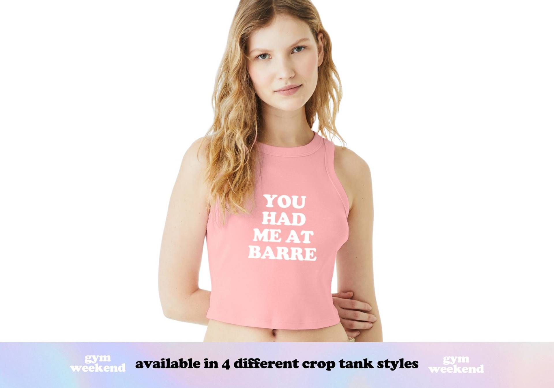 Du Hattest Mich Bei Barre | Bauchfreies Top Frauen Tank Geschenk Für Sie Lustiges Shirt Instruktor von GymWeekendApparel