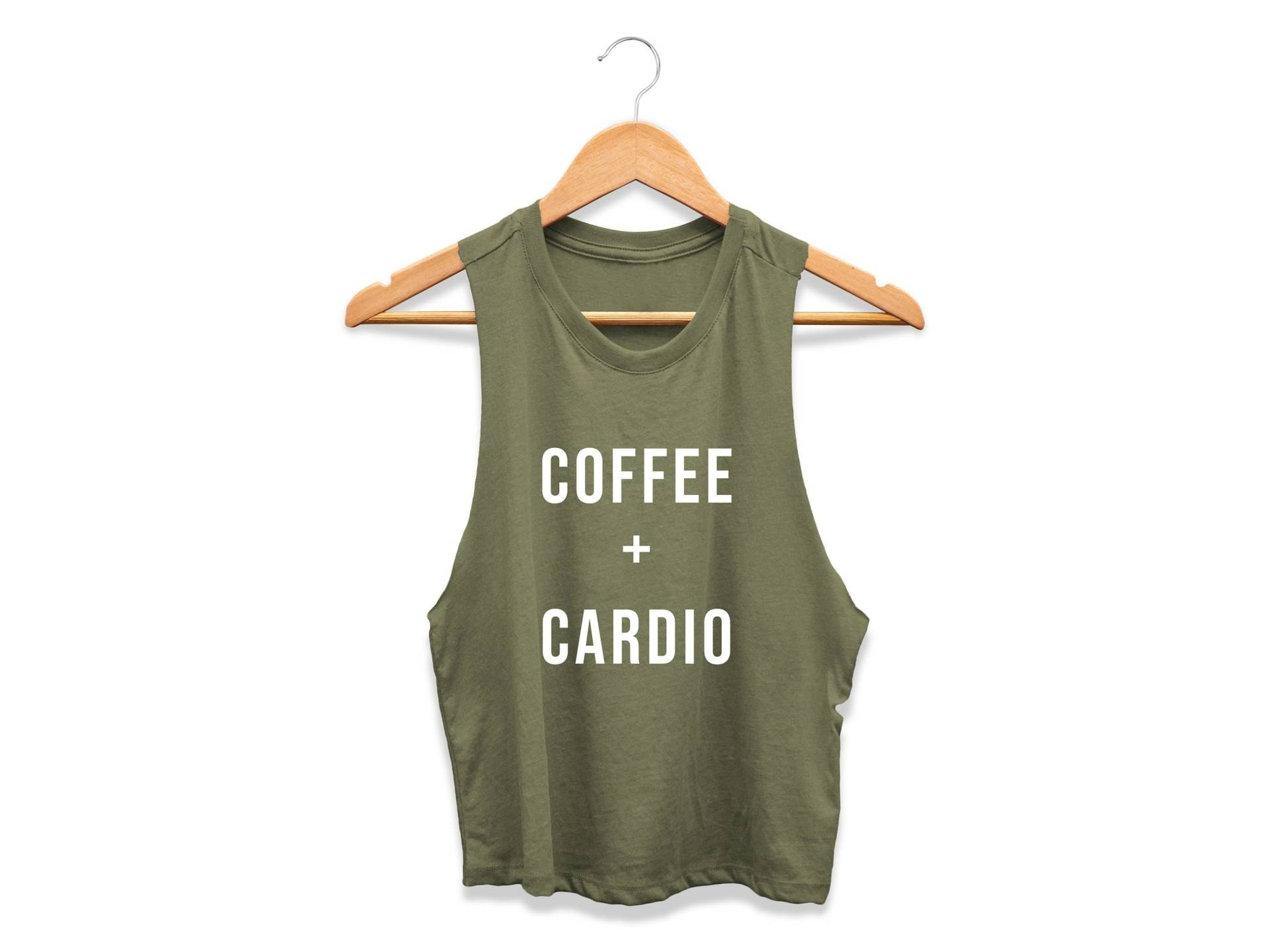 Kaffee + Cardio | Tanktop Gym-Shirt Fitnessstudio-Crop-Top Workout-Crop-Top Sportbekleidung Fitness Tank von GymWeekendApparel