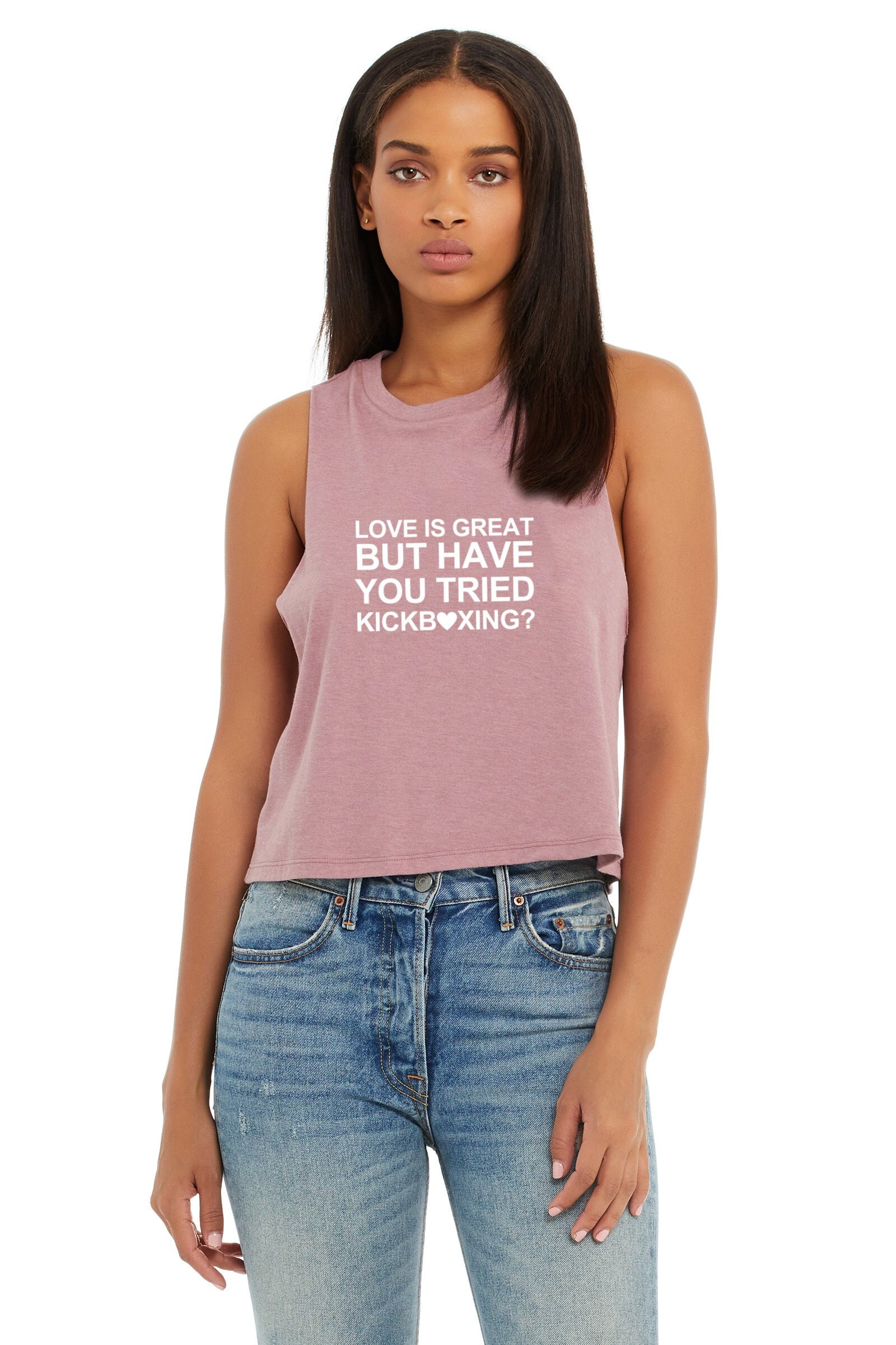 Kickbox-Tank | Kickbox-Shirt Kickboxen Crop Top Galentines-Tag Liebe Ist Großartig, Aber Haben Sie Schon Einmal Ausprobiert? von GymWeekendApparel