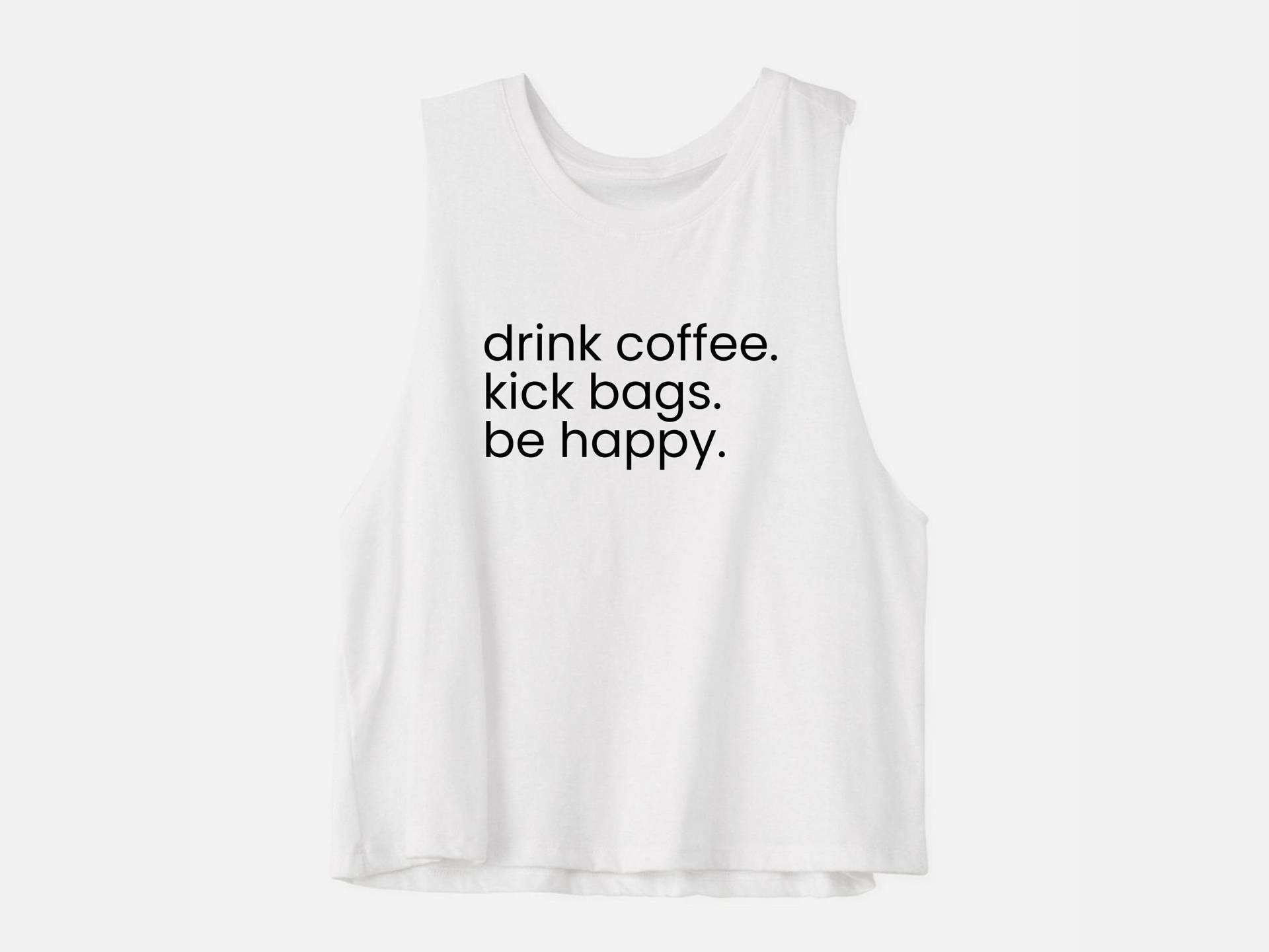 Kickboxen Tank | Workout Crop Top Kaffeeliebhaber Tanktop Trink-Kaffee-Kick Taschen Glücklich Sein von GymWeekendApparel