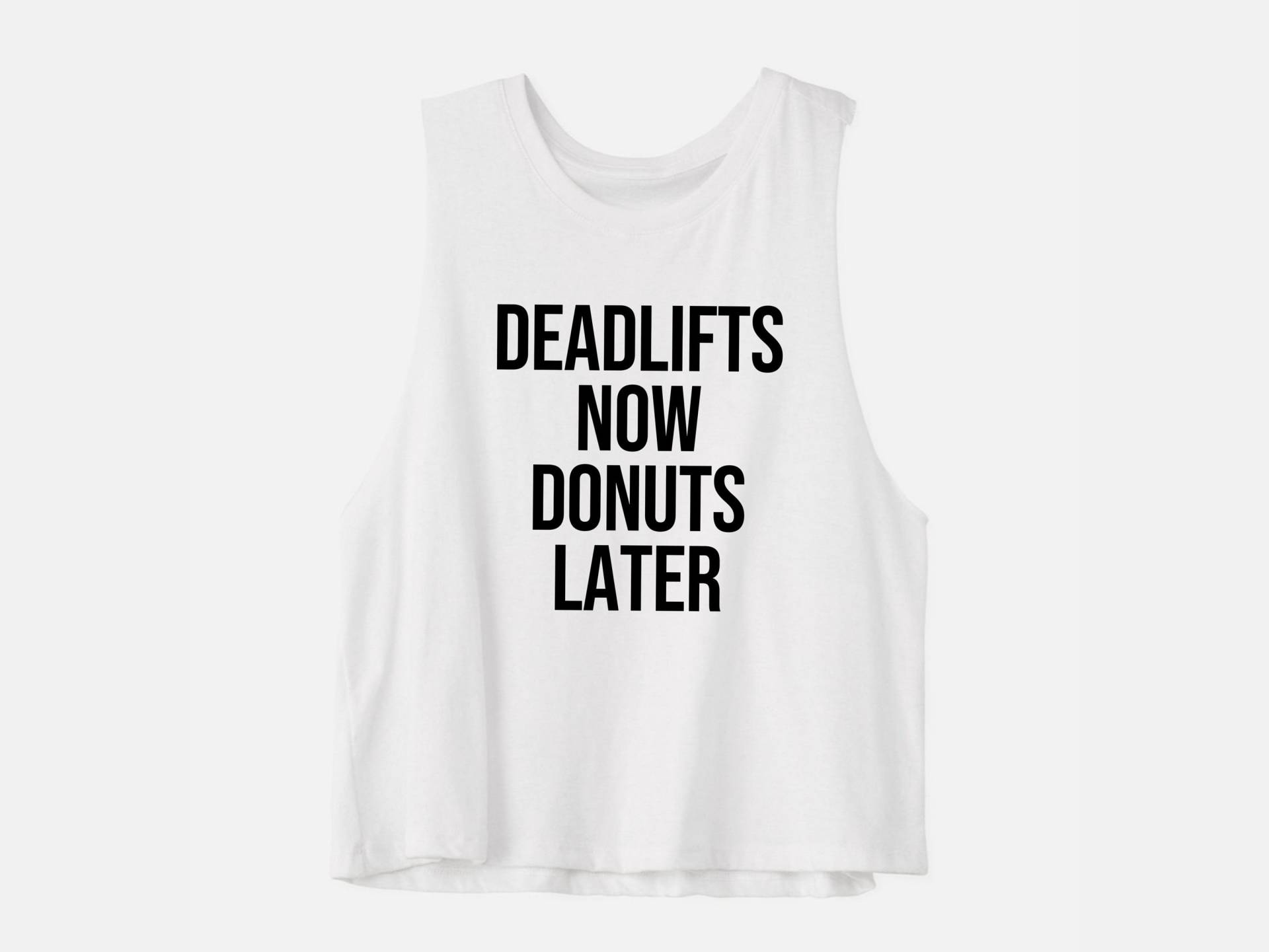 Lifting Shirt Frauen | Bein-Tag-Shirt Heben Geschenk Für Sie Donut Damen T-Shirt Workout-Crop-Top Kreuzheben Jetzt, Donuts Später von GymWeekendApparel