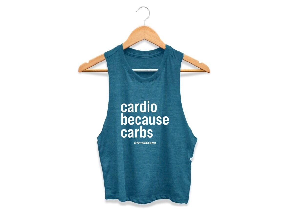 Lustiges Workout-Shirt | Laufshirt Radsport-Shirt Boxen Tank Top Workout-Crop-Top Cardio Wegen Carbs von GymWeekendApparel