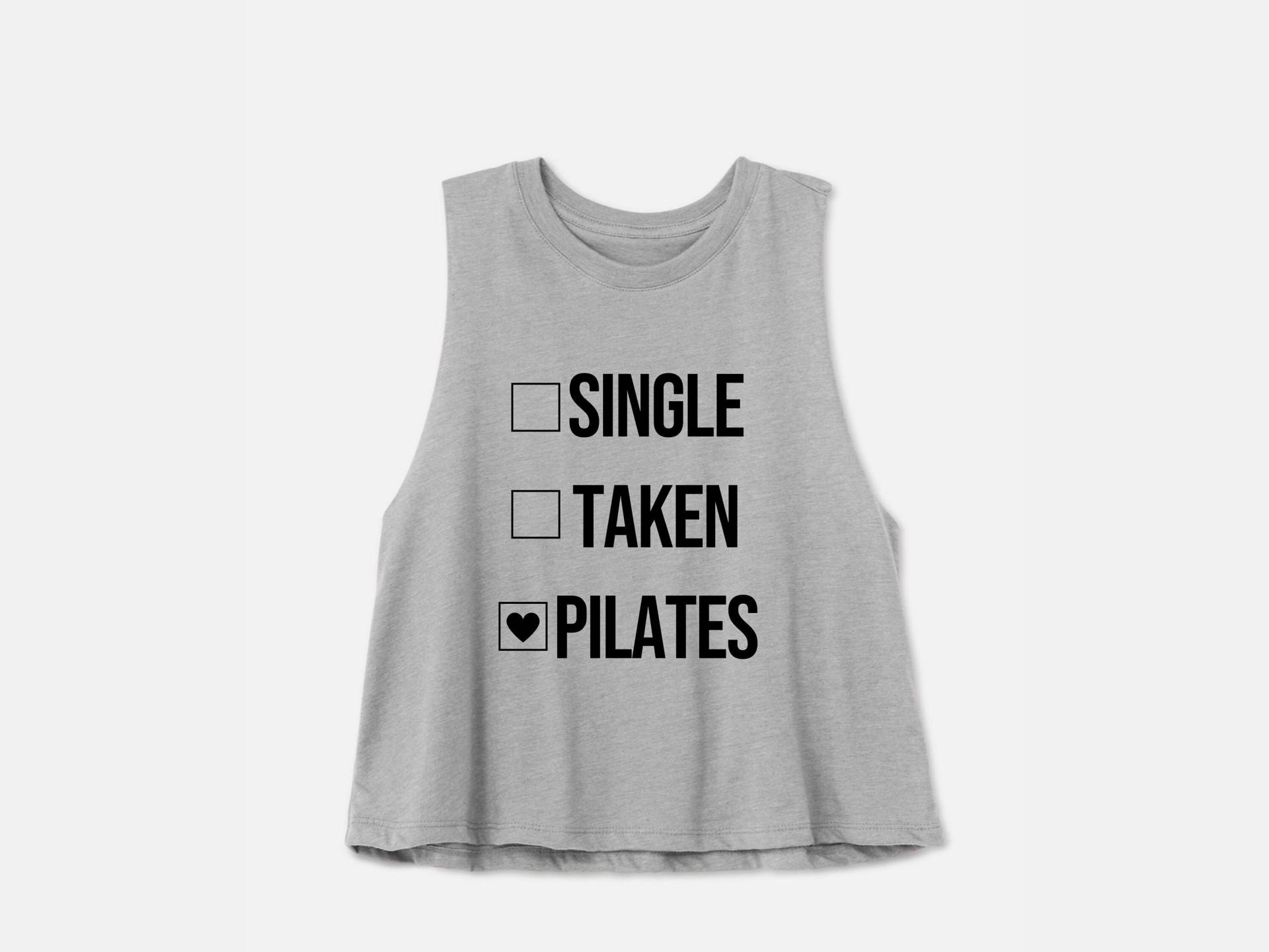 Pilates-Shirt | Pilates Tank Kurztop Galentines Tag Valentinstag Workout-Crop-Top Single Taken von GymWeekendApparel