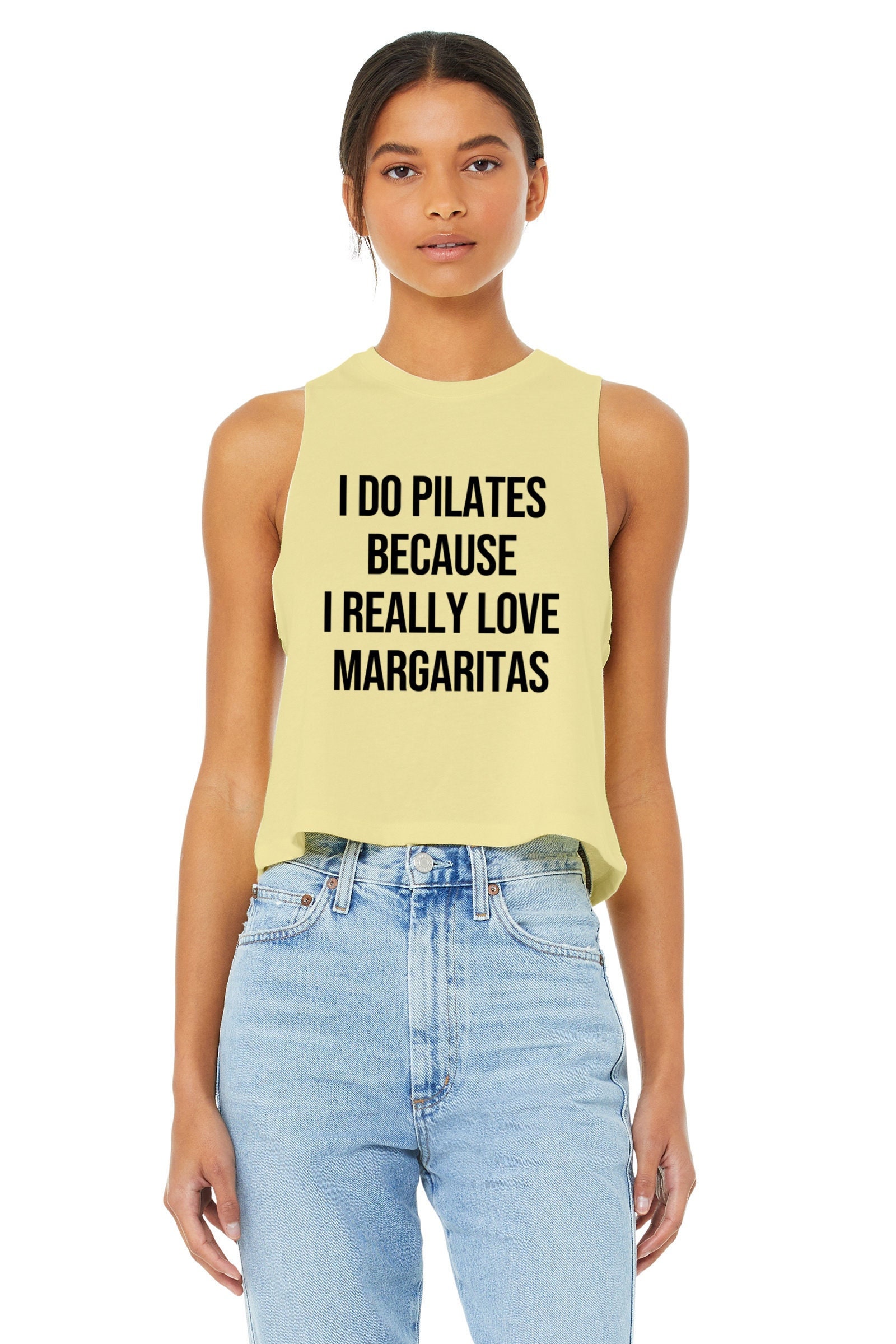 Pilates Tank Top | Kurztop Pilates-Shirt Geschenk Ich Mache Pilates, Weil Ich Margaritas Wirklich Liebe von GymWeekendApparel