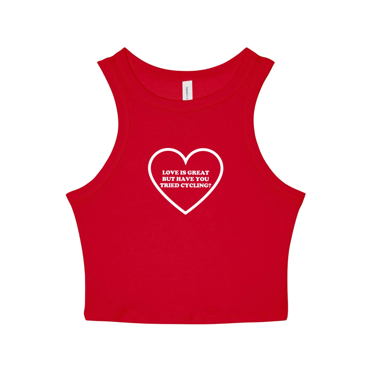 Radfahren Tank | Crop Top Valentinstag Galantines Tag Workout-Crop-Top Liebe Ist Großartig, Aber Haben Sie Schon Fahrrad Ausprobiert? von GymWeekendApparel