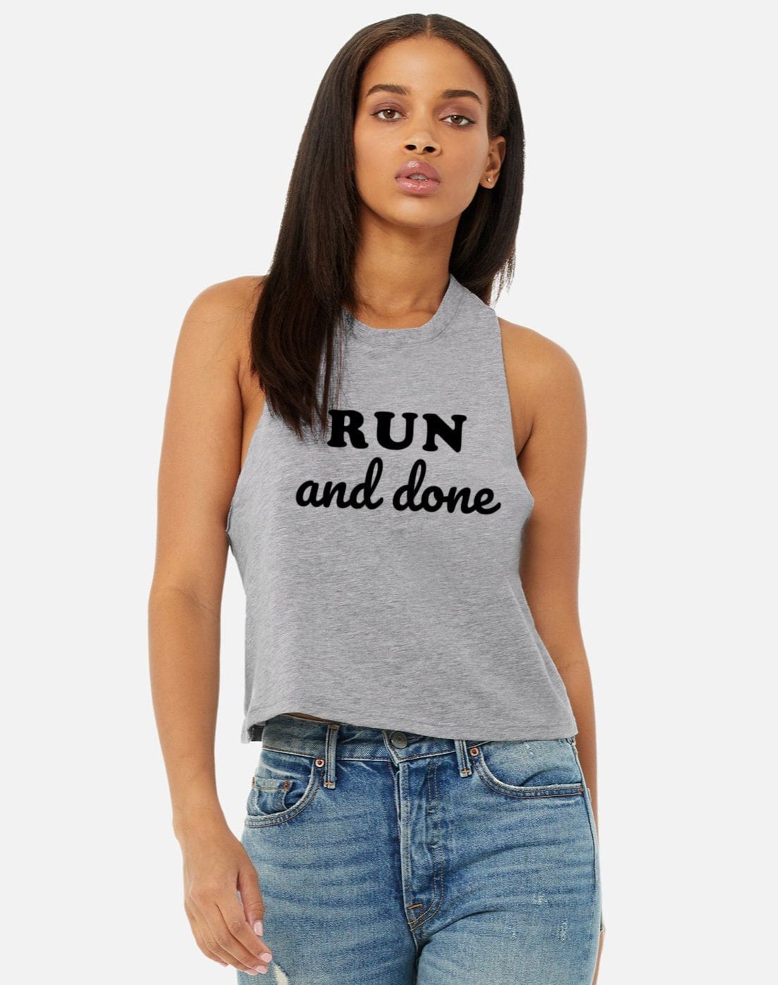 Run & Done | Tanktop Laufshirt Training Tank Top Damen Lauf-Shirt Laufendes Geschenk Bauchfreies Oberteil von GymWeekendApparel