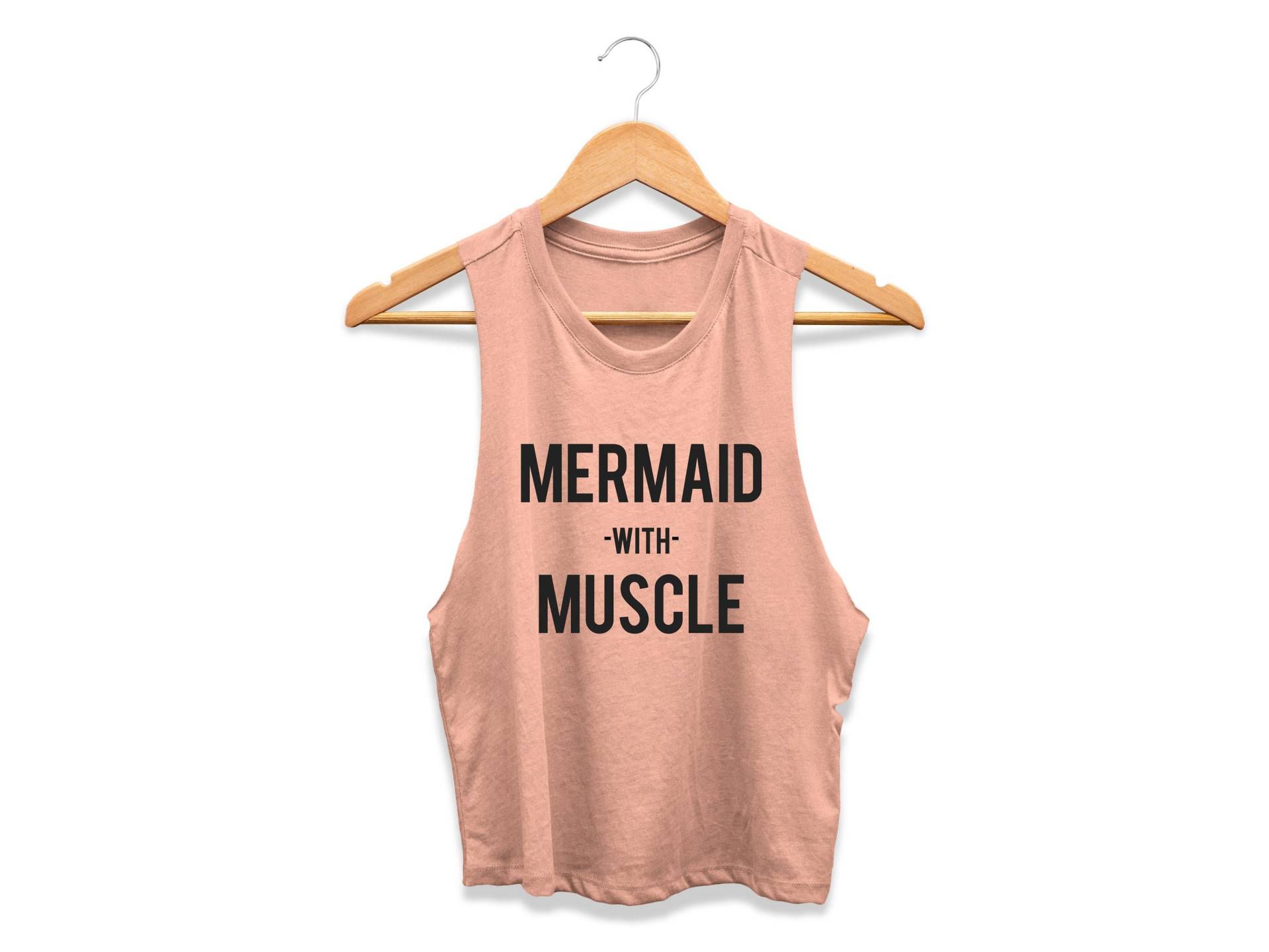 Sommer Gym Shirt | Workout-Crop-Top Strand Tank Top Lustiges Hebebehälter Meerjungfrau Mit Muskel von GymWeekendApparel