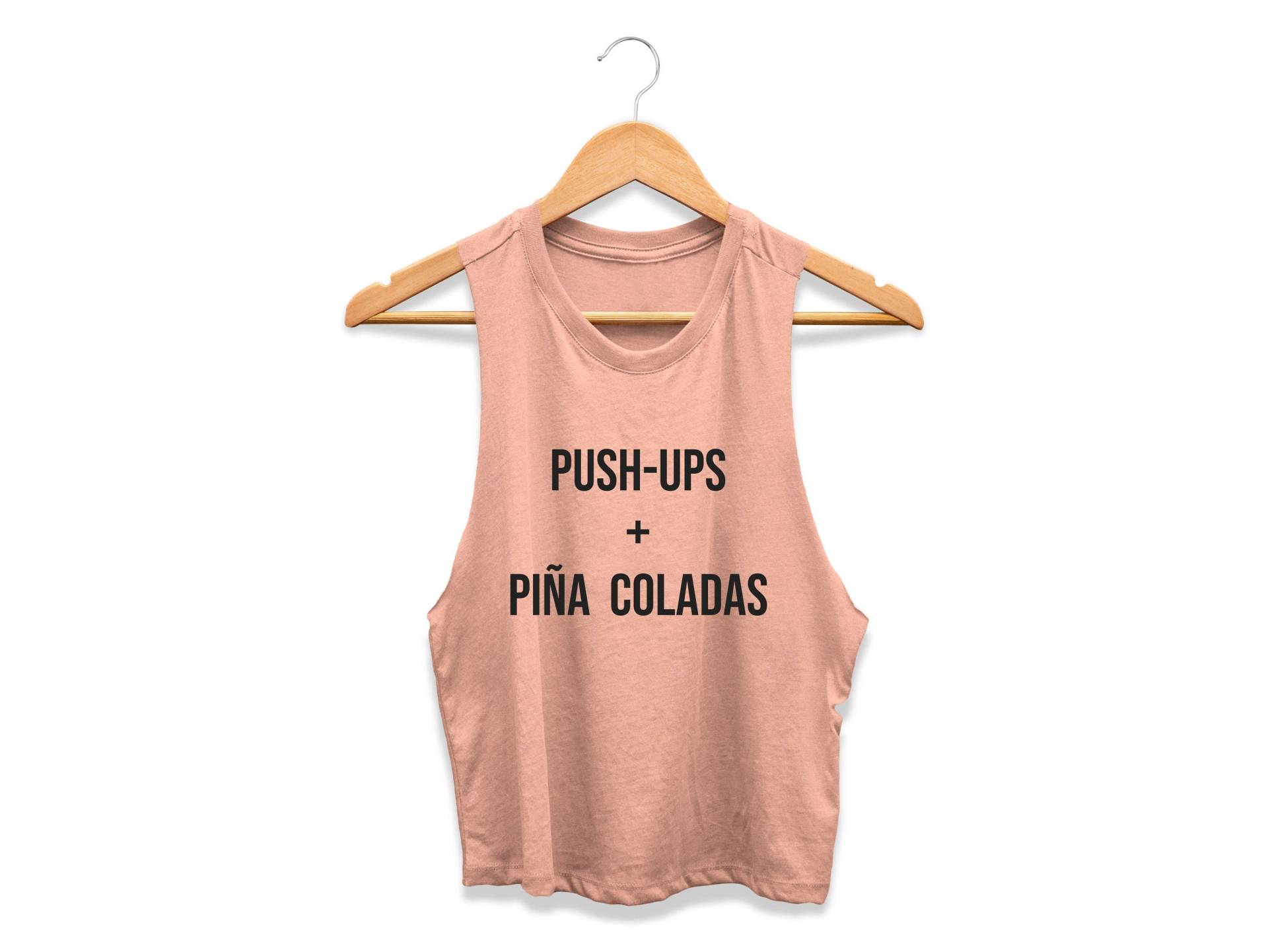 Sommer Gym Tank | Workout-Crop-Top Arm-Tag Fitnessstudio-Liebhaber Strand Top Fitnessstudio-Crop-Top Liegestütze + Piña Coladas von GymWeekendApparel