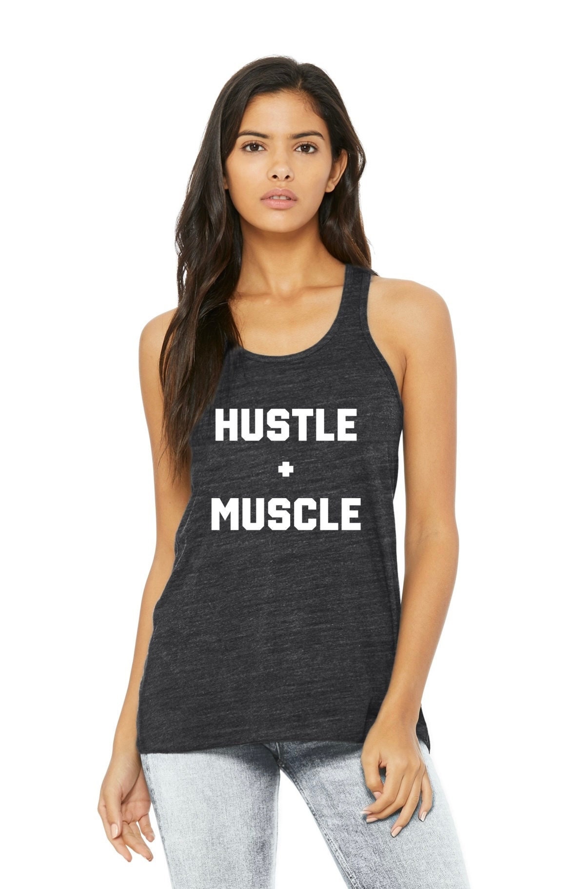 Tanktop | Gym Shirt Damen Laufshirt Boxen Tank Top Training Motivation Hustle + Muskel von GymWeekendApparel
