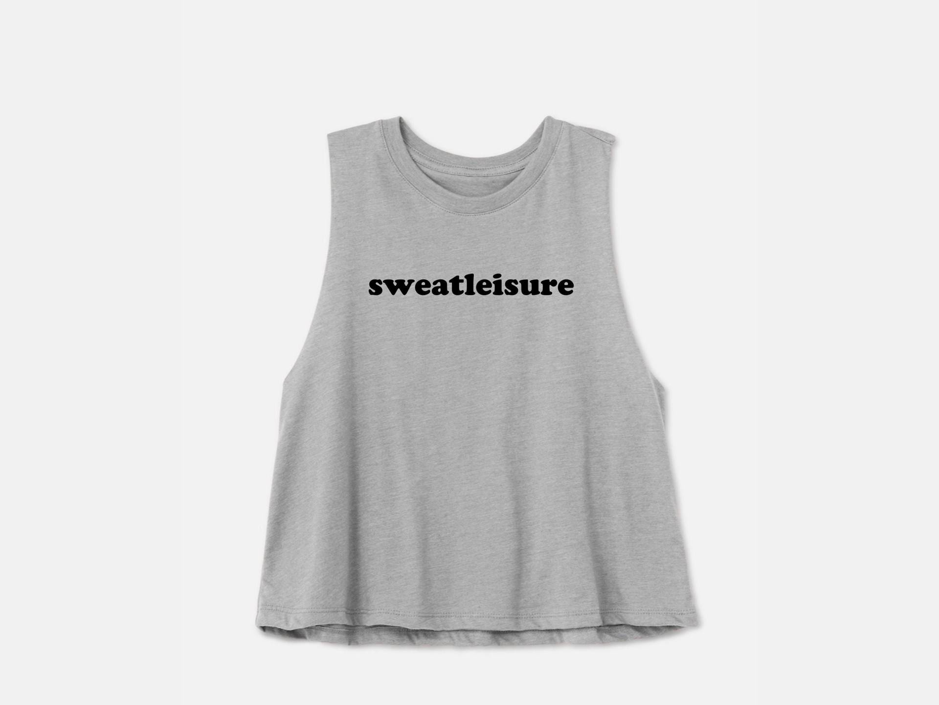 Workout-Crop-Top | Athleisure Tank Top Crop Lustiges Gym Shirt Tanktop Sweatleisure von GymWeekendApparel